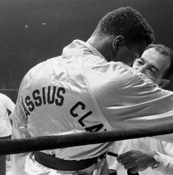 Cassius Clay (later Muhammad Ali) after defeating Doug Jones in close heavyweight bout, in Madison Square Garden
